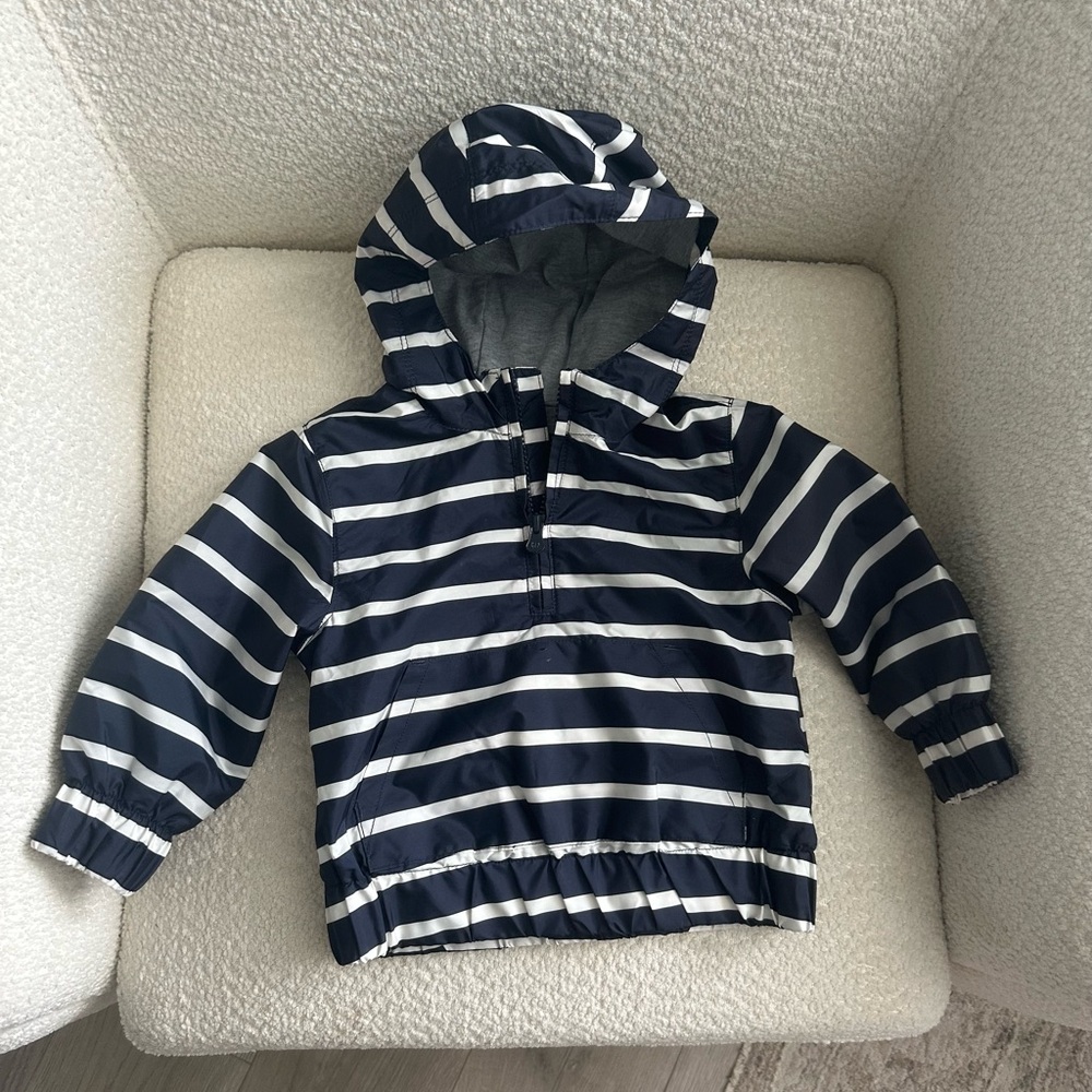Navy and White Striped Toddler Windbreaker